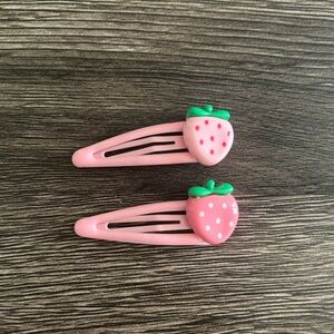 Pink Strawberry Hair Clips